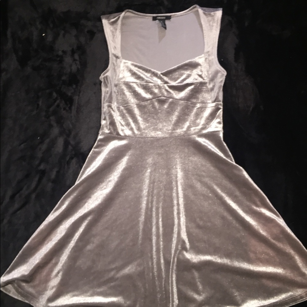 Silver, soft fabric dress, from forever 21